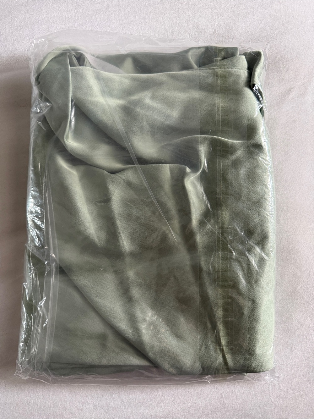 NWT Azazie Mero Bridesmaid Dress in Dusty Sage Green in Stretch Satin, Size 6 - Picture 5 of 5